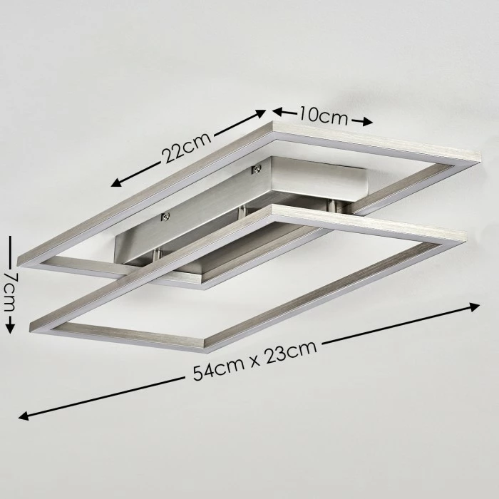 Hofstein Veyrier Deckenleuchte LED Stahl gebürstet, 2-flammig – Bild 2