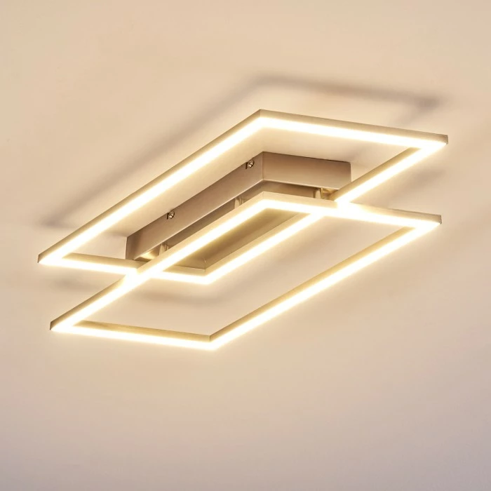 Hofstein Veyrier Deckenleuchte LED Stahl gebürstet, 2-flammig – Bild 11