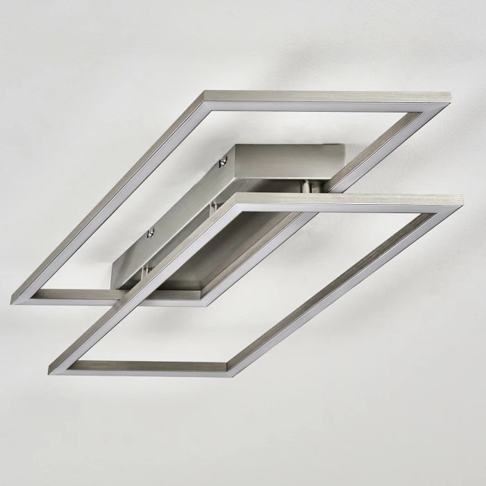 Hofstein Veyrier Deckenleuchte LED Stahl gebürstet, 2-flammig – Bild 5