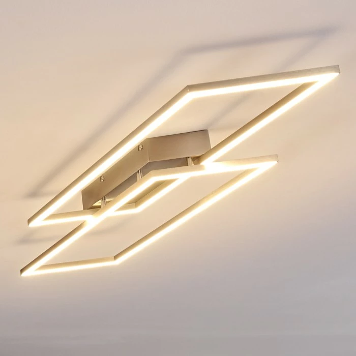 Hofstein Veyrier Deckenleuchte LED Stahl gebürstet, 2-flammig – Bild 13