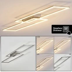 Hofstein Veyrier Deckenleuchte LED Stahl gebürstet, 2-flammig