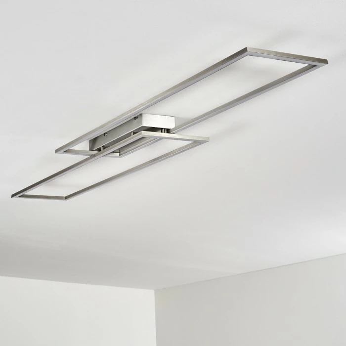 Hofstein Veyrier Deckenleuchte LED Stahl gebürstet, 2-flammig – Bild 13