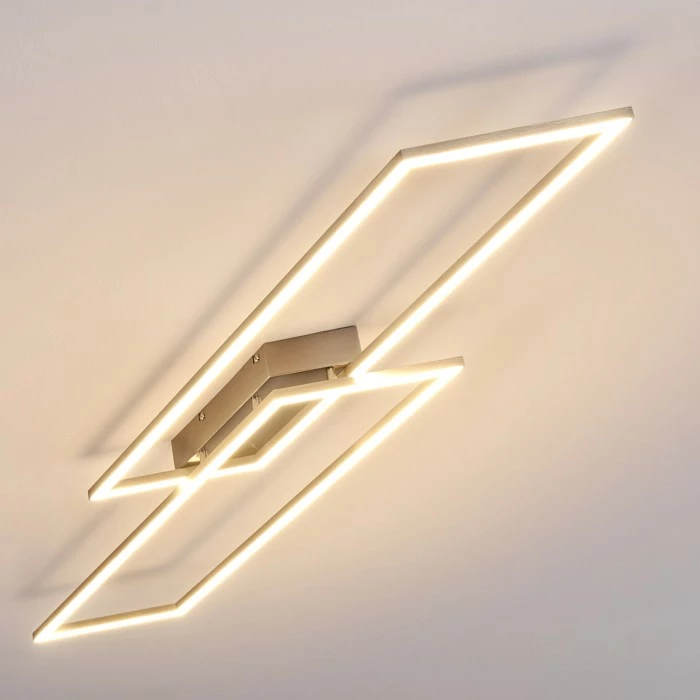 Hofstein Veyrier Deckenleuchte LED Stahl gebürstet, 2-flammig – Bild 15