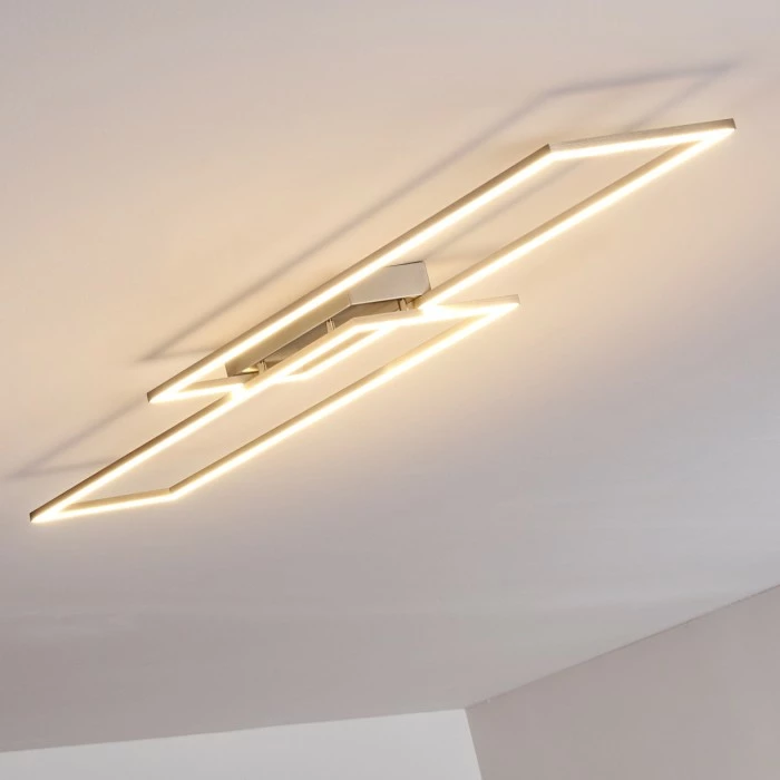 Hofstein Veyrier Deckenleuchte LED Stahl gebürstet, 2-flammig – Bild 17