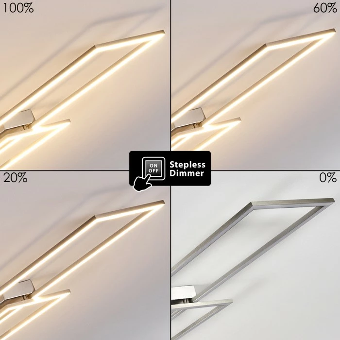 Hofstein Veyrier Deckenleuchte LED Stahl gebürstet, 2-flammig – Bild 3