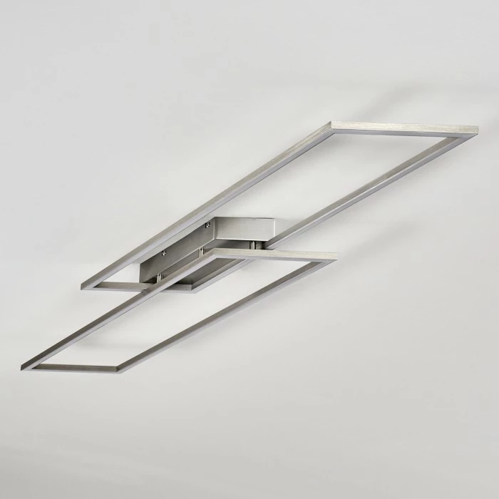 Hofstein Veyrier Deckenleuchte LED Stahl gebürstet, 2-flammig – Bild 6