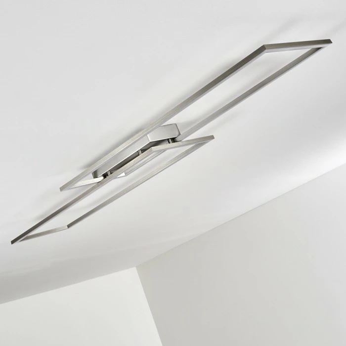 Hofstein Veyrier Deckenleuchte LED Stahl gebürstet, 2-flammig – Bild 9