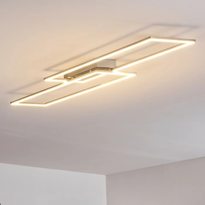 Hofstein Veyrier Deckenleuchte LED Stahl gebürstet, 2-flammig – Bild 10