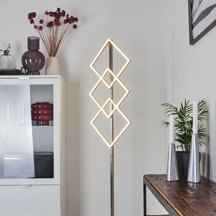 Hofstein Veyrier Stehleuchte LED Nickel-Matt, 3-flammig, Fernbedienung – Bild 11