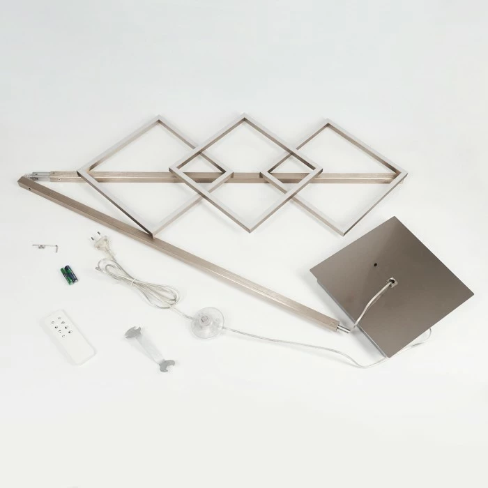 Hofstein Veyrier Stehleuchte LED Nickel-Matt, 3-flammig, Fernbedienung – Bild 5