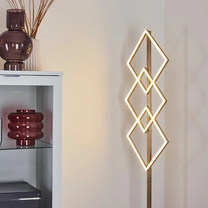 Hofstein Veyrier Stehleuchte LED Nickel-Matt, 3-flammig, Fernbedienung – Bild 7