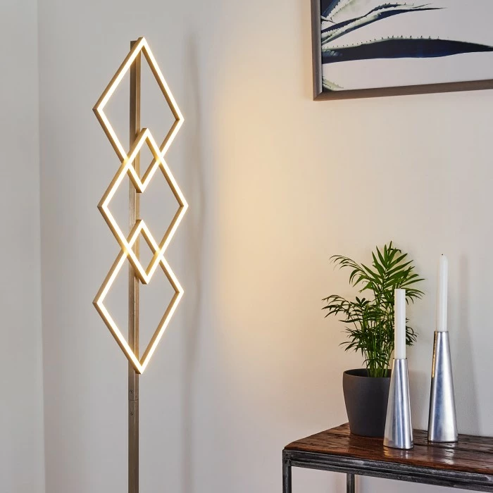 Hofstein Veyrier Stehleuchte LED Nickel-Matt, 3-flammig, Fernbedienung – Bild 9