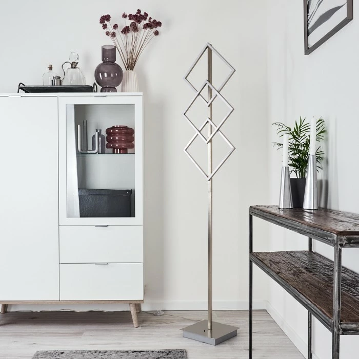 Hofstein Veyrier Stehleuchte LED Nickel-Matt, 3-flammig, Fernbedienung – Bild 10