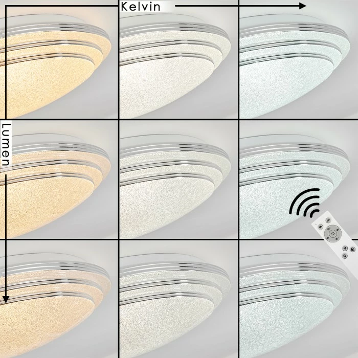 Hofstein Villeveyrac Deckenleuchte LED Weiß, 1-flammig, Fernbedienung – Bild 3