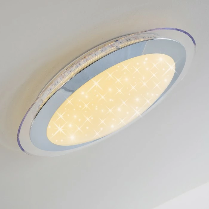 Hofstein Vittangi Deckenleuchte LED Chrom, 1-flammig, Fernbedienung, Farbwechsler – Bild 11