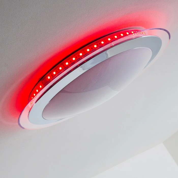 Hofstein Vittangi Deckenleuchte LED Chrom, 1-flammig, Fernbedienung, Farbwechsler – Bild 18