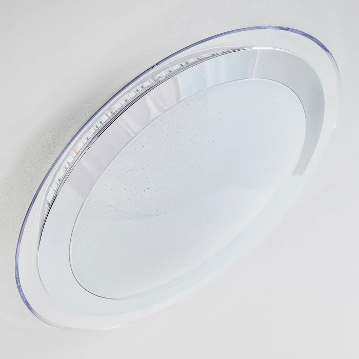 Hofstein Vittangi Deckenleuchte LED Chrom, 1-flammig, Fernbedienung, Farbwechsler – Bild 19