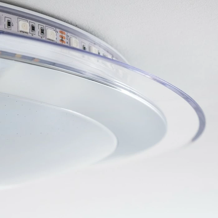 Hofstein Vittangi Deckenleuchte LED Chrom, 1-flammig, Fernbedienung, Farbwechsler – Bild 22