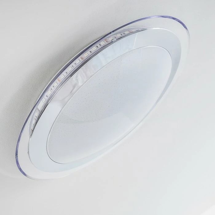 Hofstein Vittangi Deckenleuchte LED Chrom, 1-flammig, Fernbedienung, Farbwechsler – Bild 23