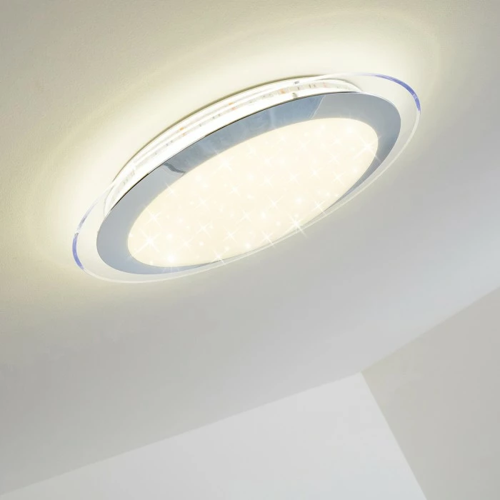 Hofstein Vittangi Deckenleuchte LED Chrom, 1-flammig, Fernbedienung, Farbwechsler – Bild 5