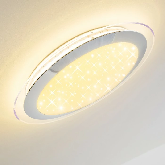 Hofstein Vittangi Deckenleuchte LED Chrom, 1-flammig, Fernbedienung, Farbwechsler – Bild 8