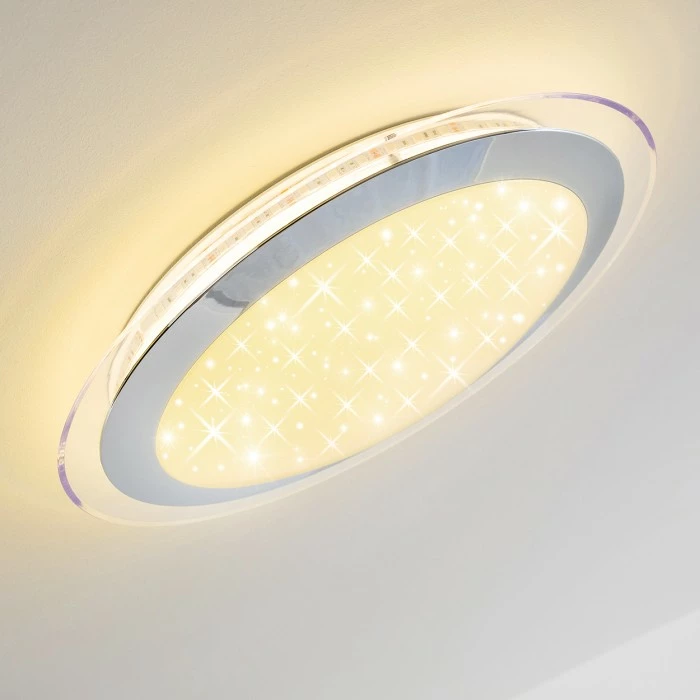 Hofstein Vittangi Deckenleuchte LED Chrom, 1-flammig, Fernbedienung, Farbwechsler – Bild 9