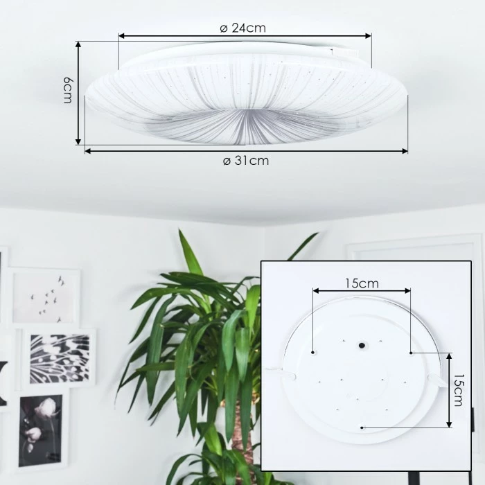 Hofstein Vogorno Deckenleuchte LED Weiß, 1-flammig – Bild 4