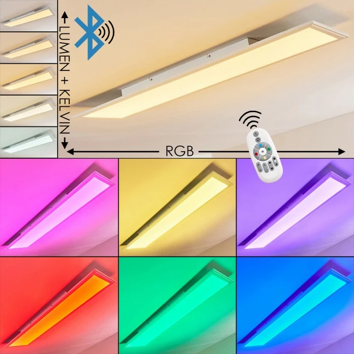 Hofstein Voisines Deckenpanel LED Weiß, 1-flammig, Fernbedienung, Farbwechsler