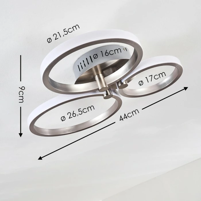 Hofstein Volonne Deckenleuchte LED Silber, 3-flammig – Bild 2