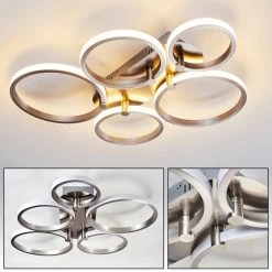 Hofstein Volonne Deckenleuchte LED Silber, 5-flammig