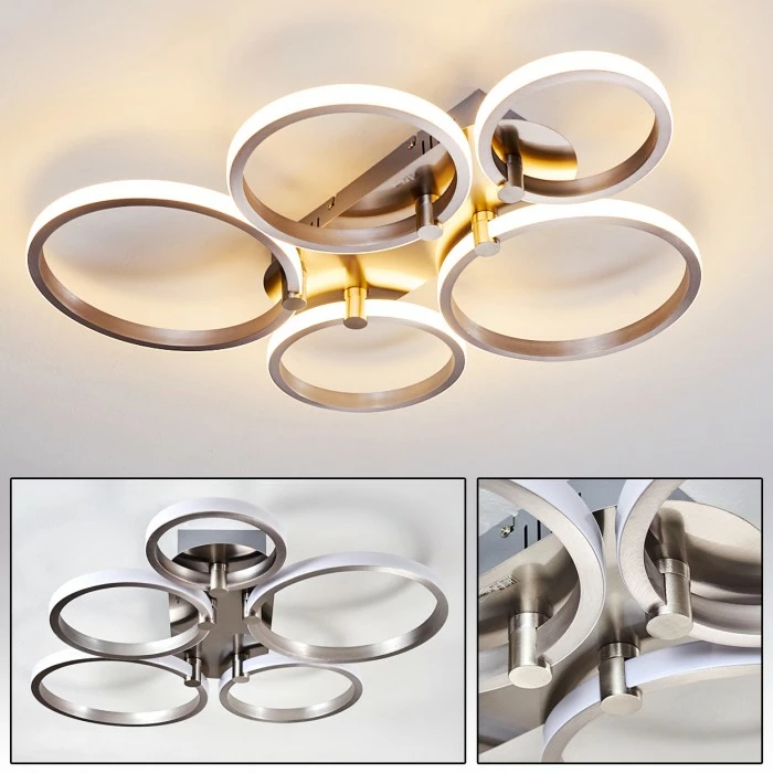 Hofstein Volonne Deckenleuchte LED Silber, 5-flammig