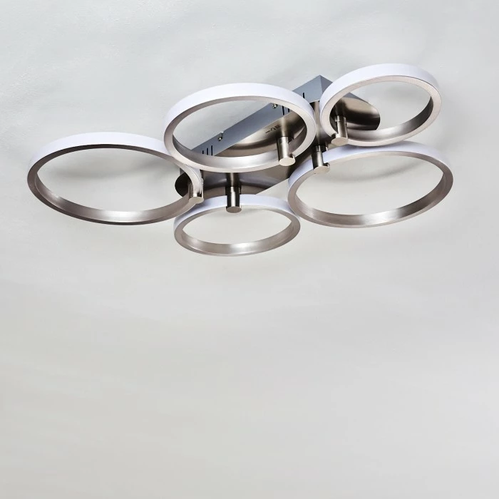 Hofstein Volonne Deckenleuchte LED Silber, 5-flammig – Bild 12