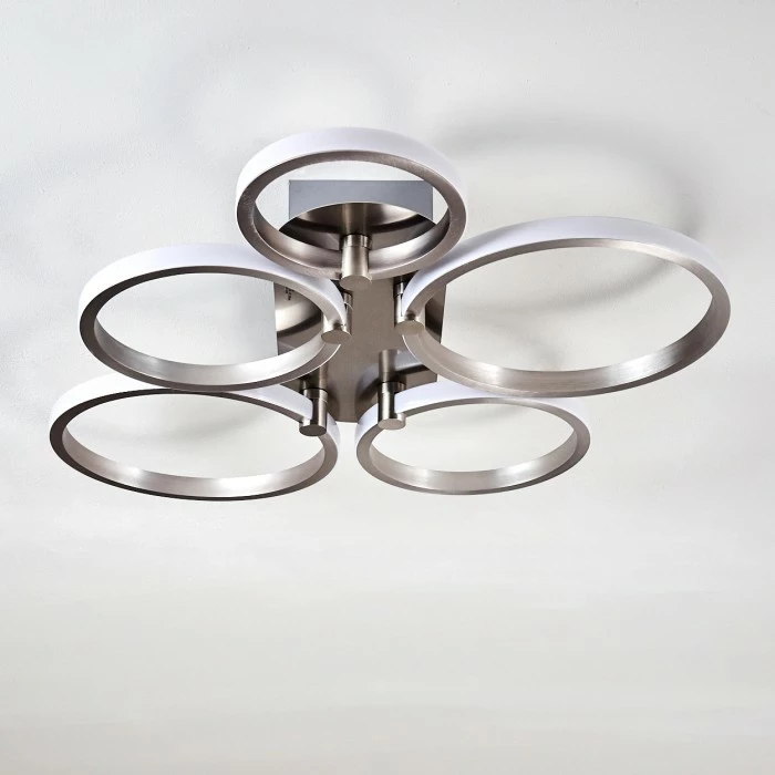 Hofstein Volonne Deckenleuchte LED Silber, 5-flammig – Bild 5