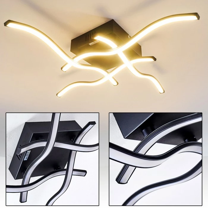 Hofstein Voltti Deckenleuchte LED Schwarz, 4-flammig