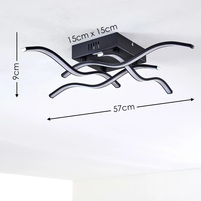 Hofstein Voltti Deckenleuchte LED Schwarz, 4-flammig – Bild 2