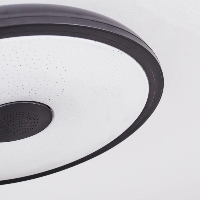 Hofstein Vully Deckenleuchte LED Schwarz, 1-flammig, Fernbedienung, Farbwechsler – Bild 6