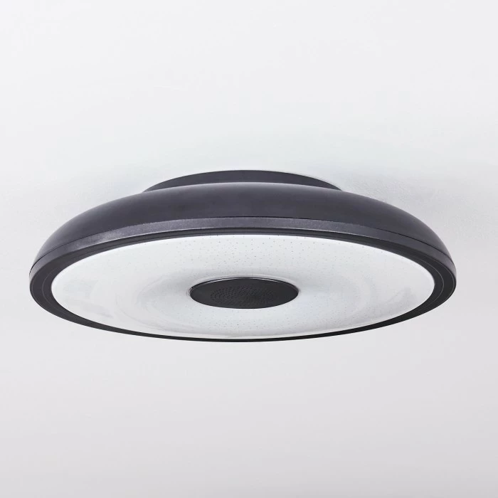 Hofstein Vully Deckenleuchte LED Schwarz, 1-flammig, Fernbedienung, Farbwechsler – Bild 8