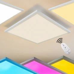 Hofstein Wabos Deckenpanel LED Weiß, 1-flammig, Fernbedienung, Farbwechsler