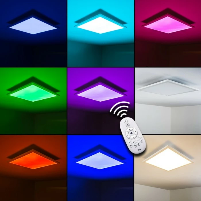 Hofstein Wabos Deckenpanel LED Weiß, 1-flammig, Fernbedienung, Farbwechsler – Bild 3