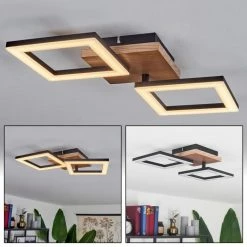 Hofstein Walschbronn Deckenleuchte LED Schwarz, Naturfarben, 1-flammig