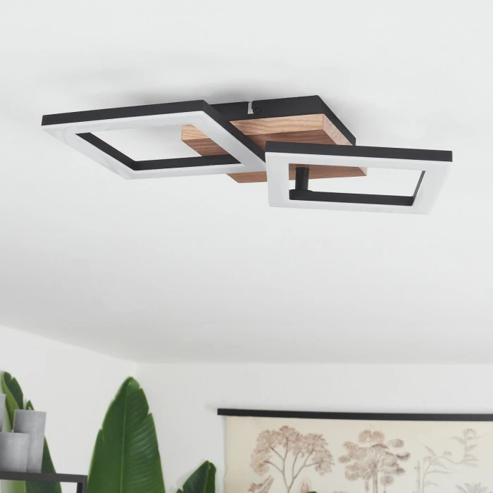 Hofstein Walschbronn Deckenleuchte LED Schwarz, Naturfarben, 1-flammig – Bild 2