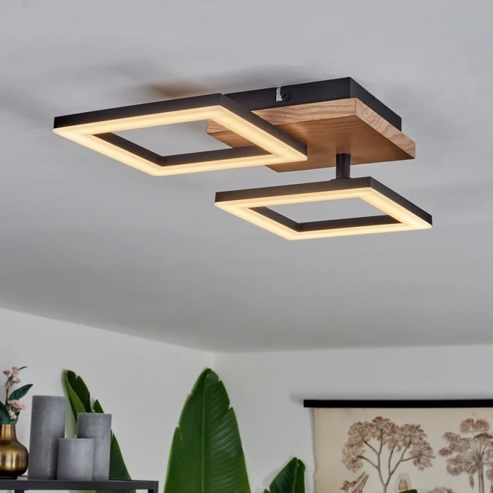 Hofstein Walschbronn Deckenleuchte LED Schwarz, Naturfarben, 1-flammig – Bild 9