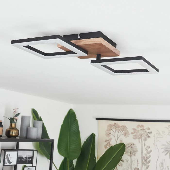 Hofstein Walschbronn Deckenleuchte LED Schwarz, Naturfarben, 1-flammig – Bild 10