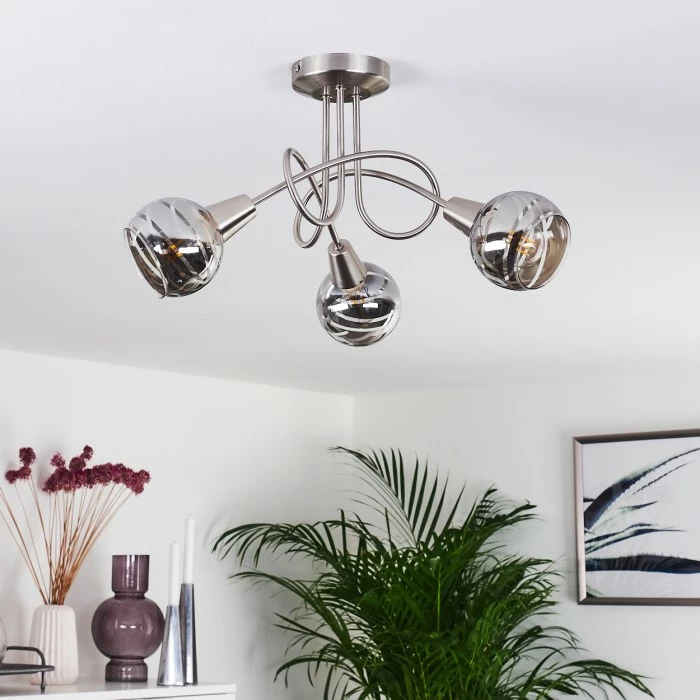 Hofstein Warga Deckenleuchte LED Nickel-Matt, 3-flammig – Bild 2