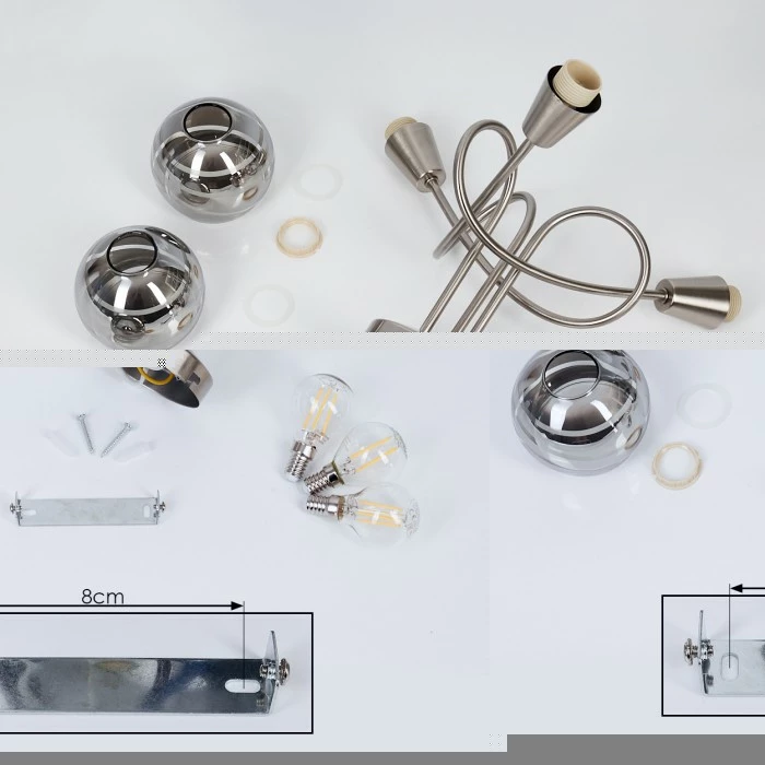 Hofstein Warga Deckenleuchte LED Nickel-Matt, 3-flammig – Bild 5