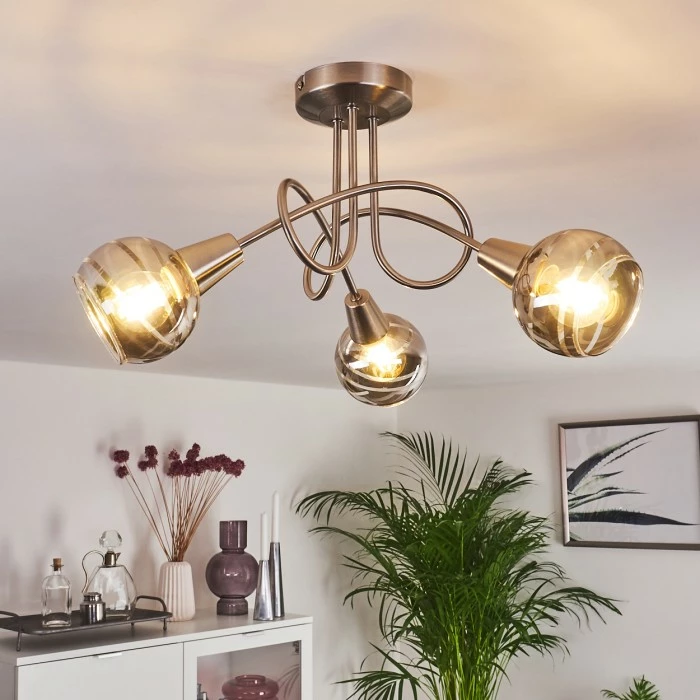 Hofstein Warga Deckenleuchte LED Nickel-Matt, 3-flammig – Bild 7