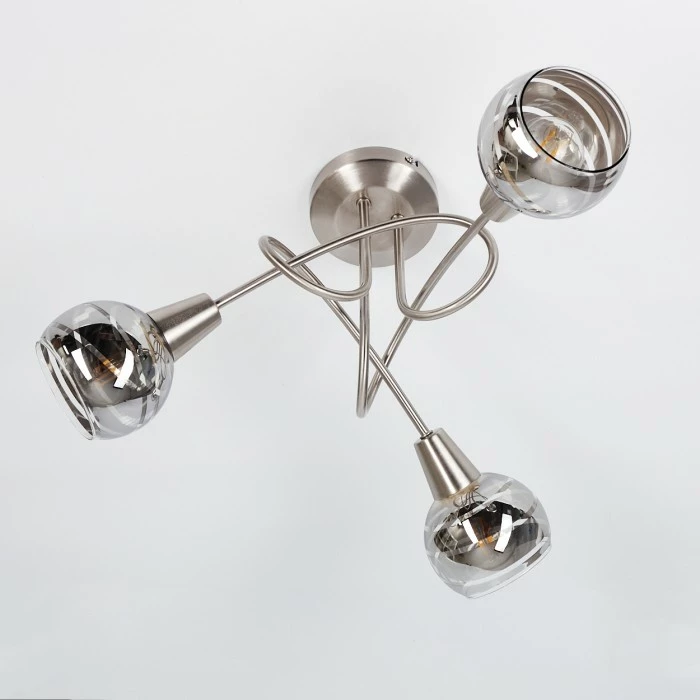 Hofstein Warga Deckenleuchte LED Nickel-Matt, 3-flammig – Bild 8