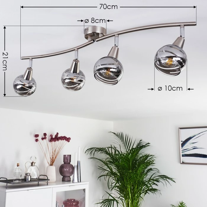 Hofstein Warga Deckenleuchte LED Nickel-Matt, 4-flammig – Bild 4