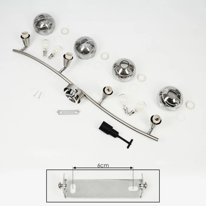 Hofstein Warga Deckenleuchte LED Nickel-Matt, 4-flammig – Bild 5