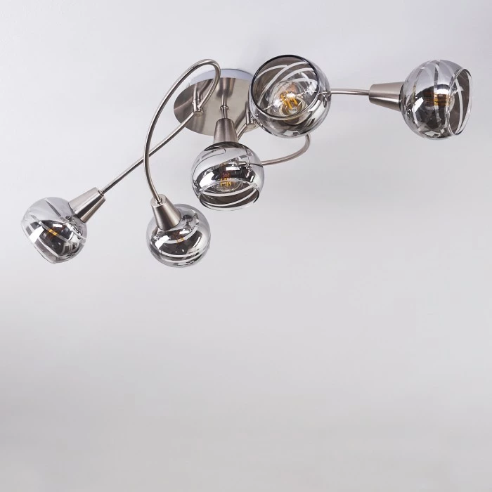 Hofstein Warga Deckenleuchte LED Nickel-Matt, 5-flammig – Bild 9